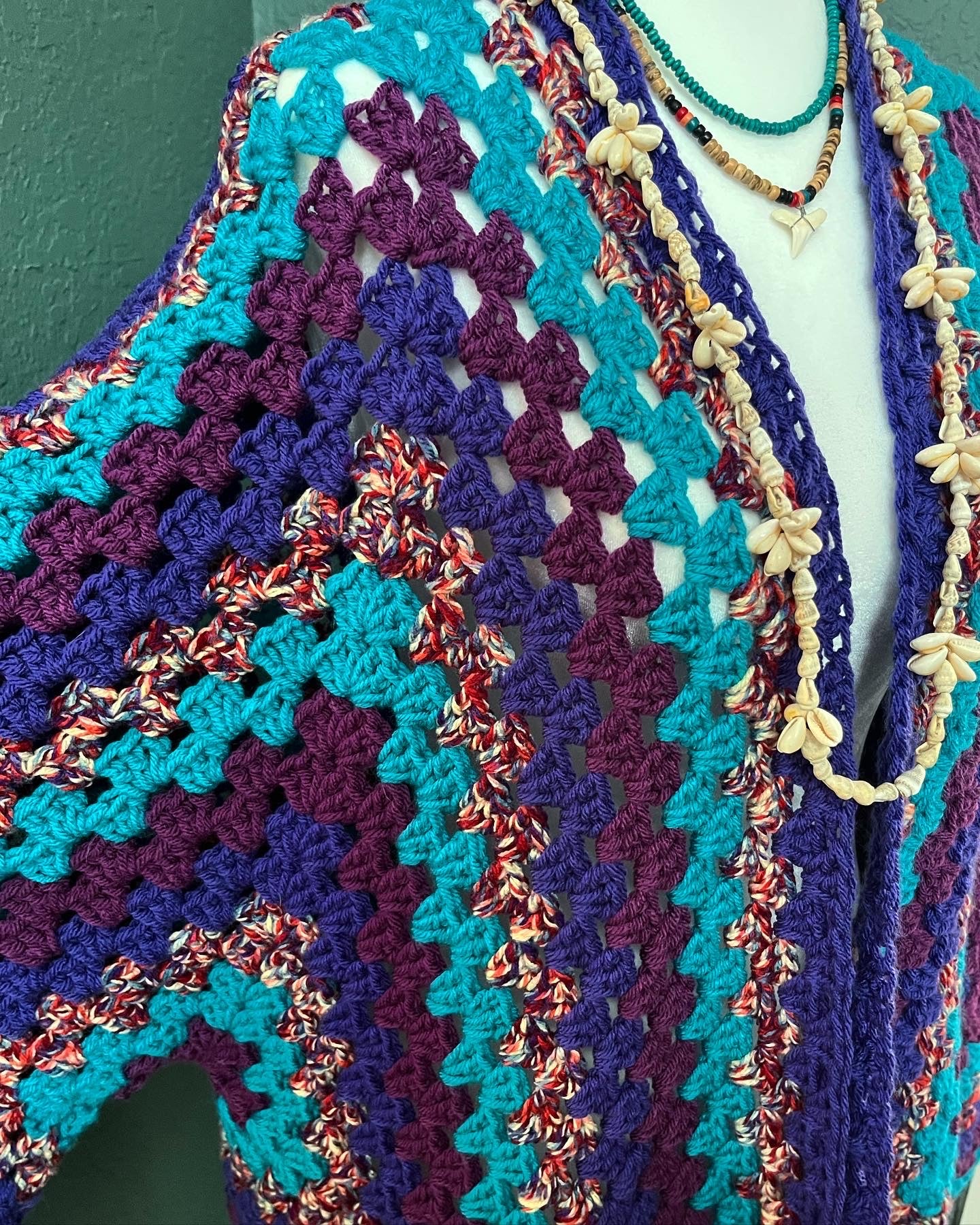 Oversized Cardigan - Abstract Purple